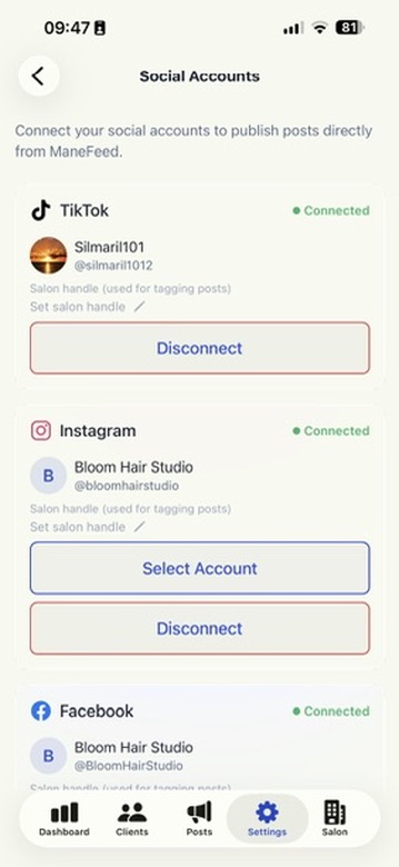 Connecting your social accounts