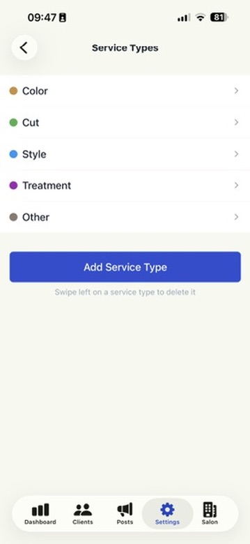 Your service types