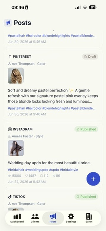 The Posts tab